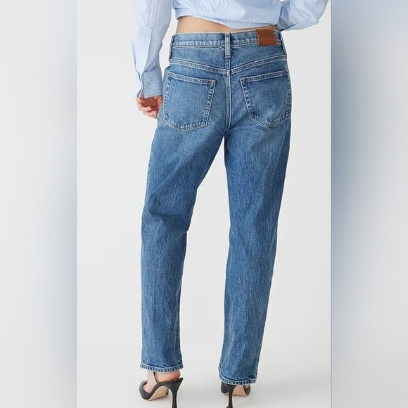 J. Crew Slim Boyfriend Jeans Dark Wash w Distressed Faded Look at Pockets - Picture 3 of 17